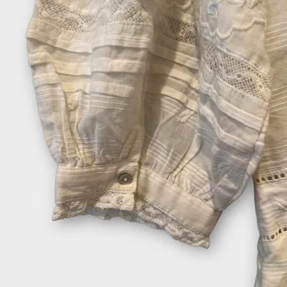 LoveShackFancy Lena V-Neck Embroidered Mini Dress Size Large - Picture 9 of 13